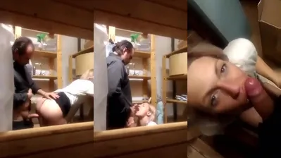 Två Kollegor Knullar I Ett Förråd